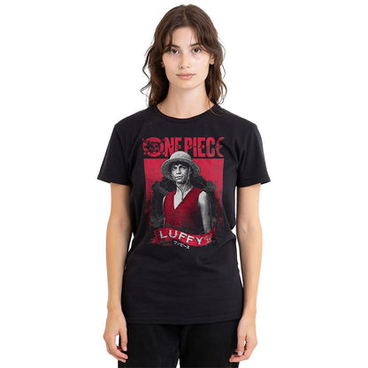 Black - Back - One Piece Womens-Ladies Luffy Etched T-Shirt