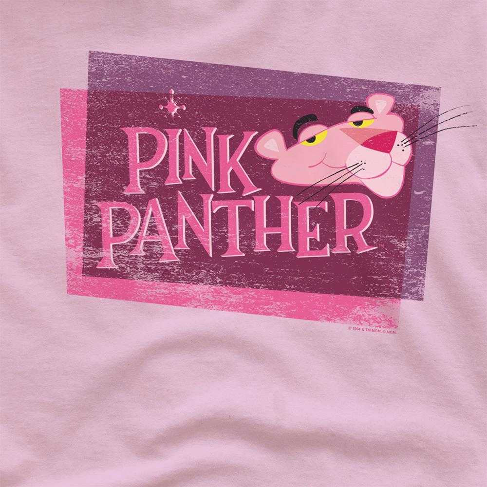 Pink - Side - Pink Panther Unisex Adult Distressed T-Shirt