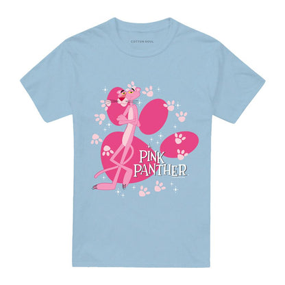 Light Blue - Front - Pink Panther Unisex Adult Walk All Over T-Shirt