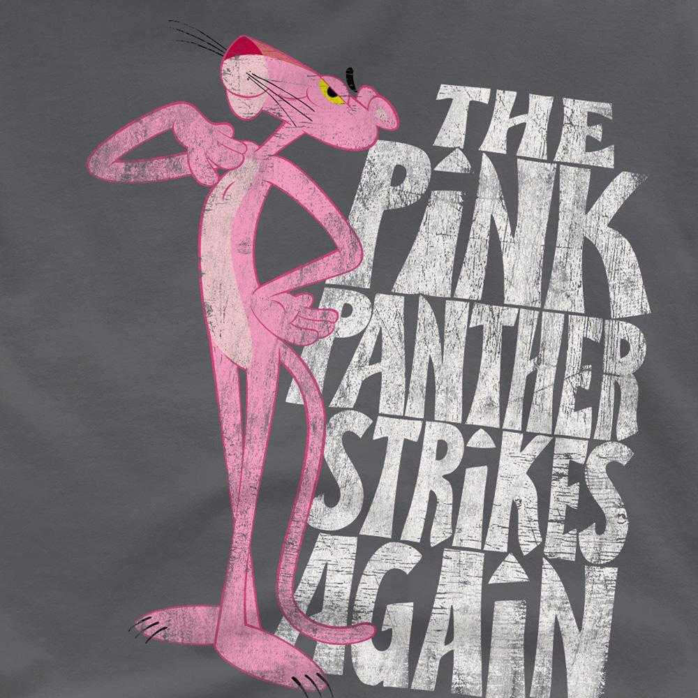 Charcoal - Side - Pink Panther Unisex Adult Strikes Again T-Shirt
