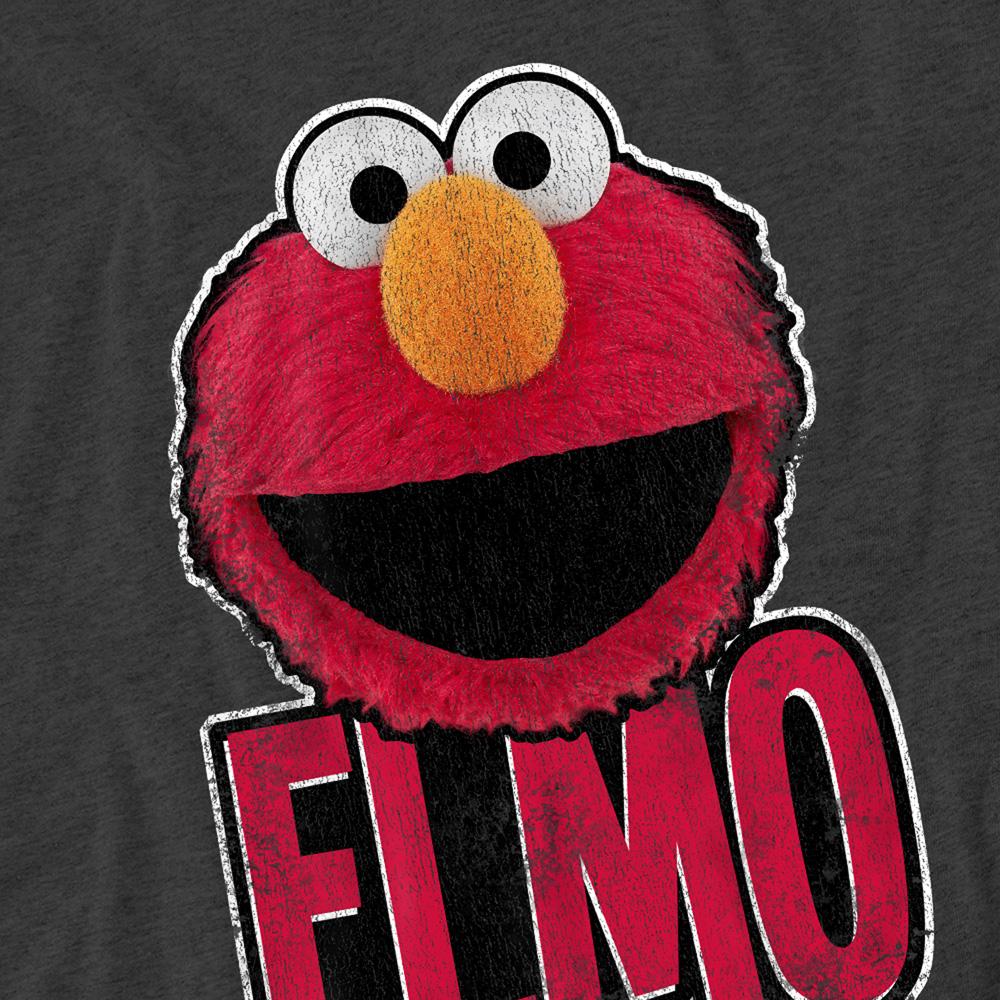 Charcoal - Side - Sesame Street Unisex Adult Elmo Smile T-Shirt
