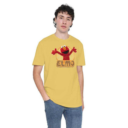 Banana Yellow - Side - Sesame Street Unisex Adult Iron On Elmo T-Shirt