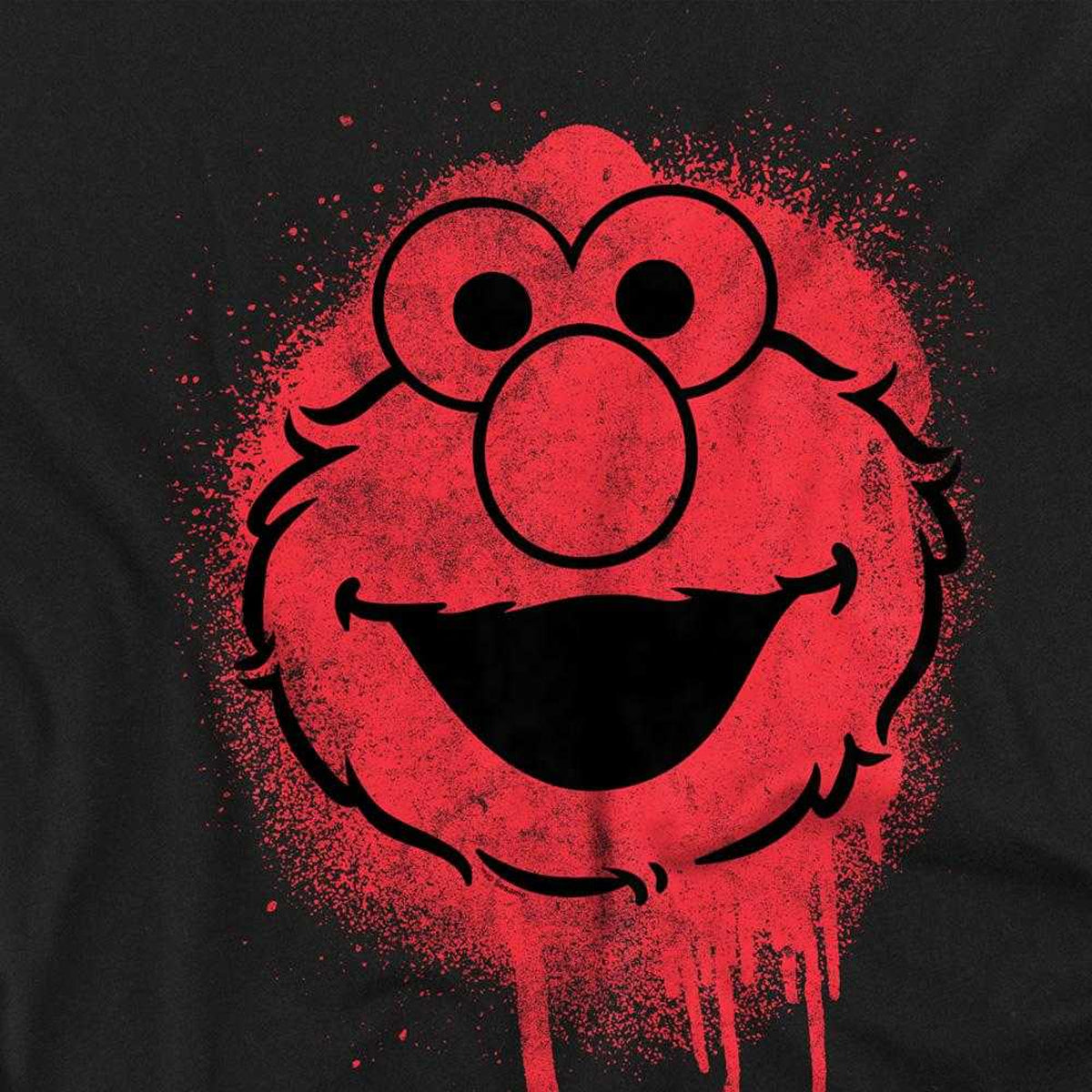 Black - Pack Shot - Sesame Street Unisex Adult Elmo Graffiti T-Shirt
