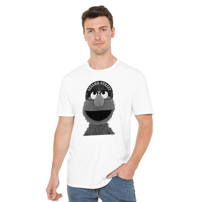 White - Side - Sesame Street Unisex Adult Lee Elmo T-Shirt