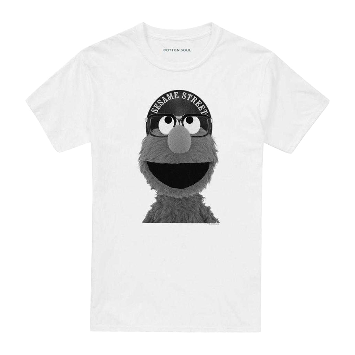 White - Front - Sesame Street Unisex Adult Lee Elmo T-Shirt