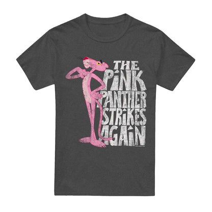 Charcoal - Front - Pink Panther Unisex Adult Strikes Again T-Shirt