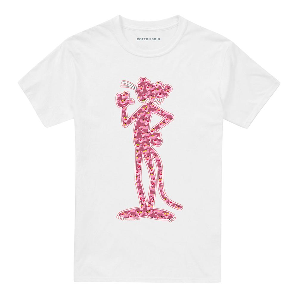 White - Front - Pink Panther Unisex Adult Heads T-Shirt