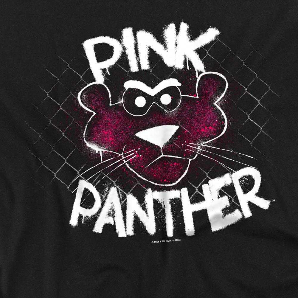 Black - Pack Shot - Pink Panther Unisex Adult Spray T-Shirt