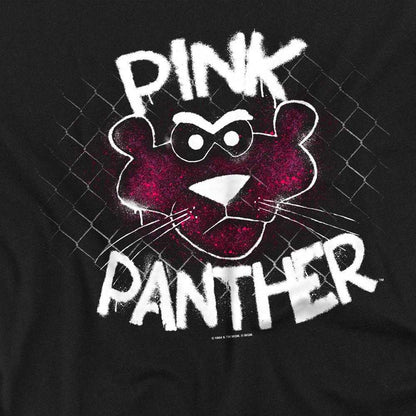 Black - Pack Shot - Pink Panther Unisex Adult Spray T-Shirt