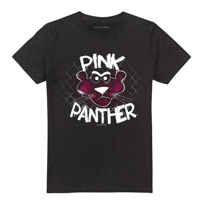 Black - Front - Pink Panther Unisex Adult Spray T-Shirt