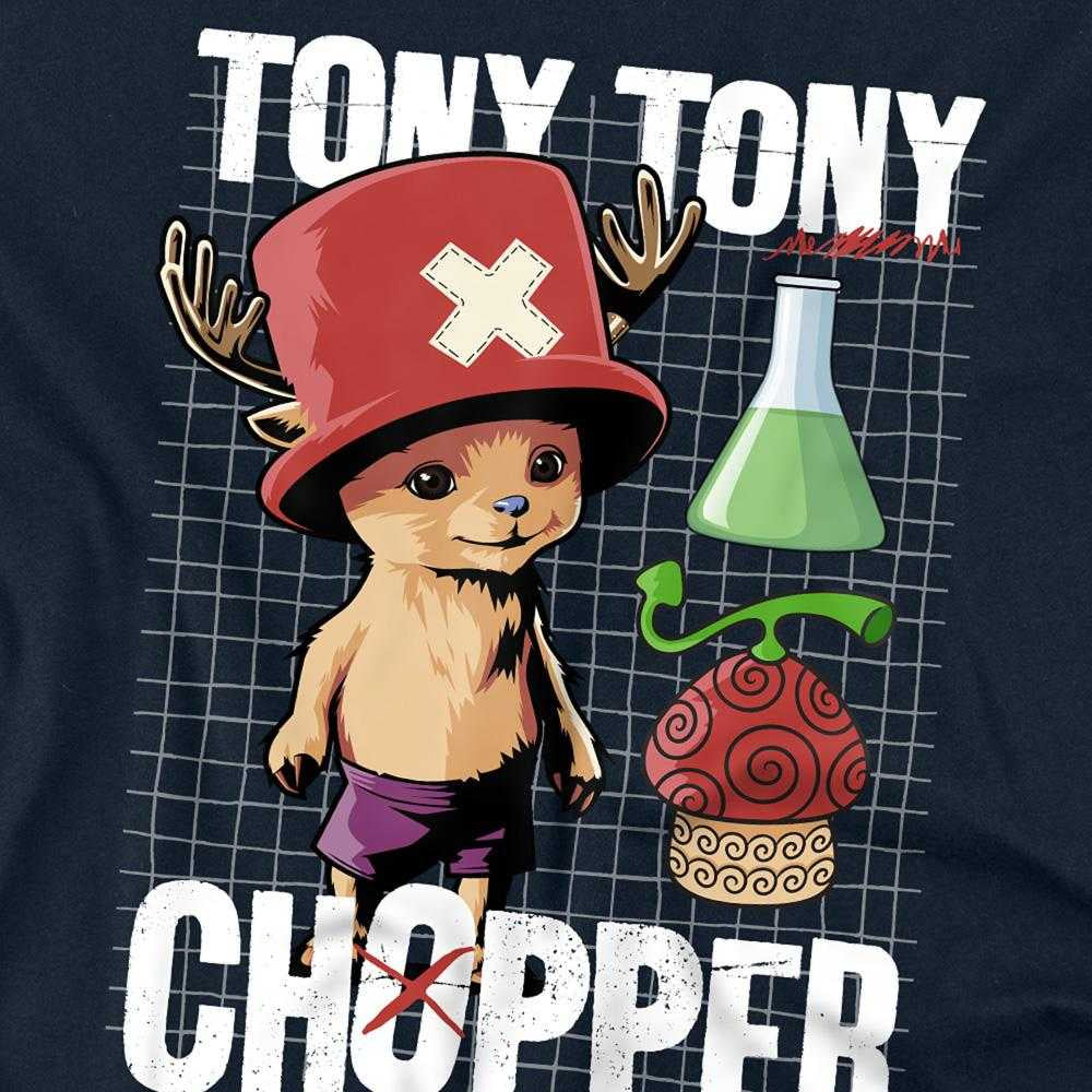 Navy - Side - One Piece Live Action Unisex Adult Tony Tony Chopper Schematic T-Shirt