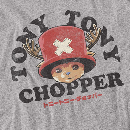 Heather Grey - Side - One Piece Live Action Unisex Adult Tony Tony Chopper Face Long-Sleeved T-Shirt