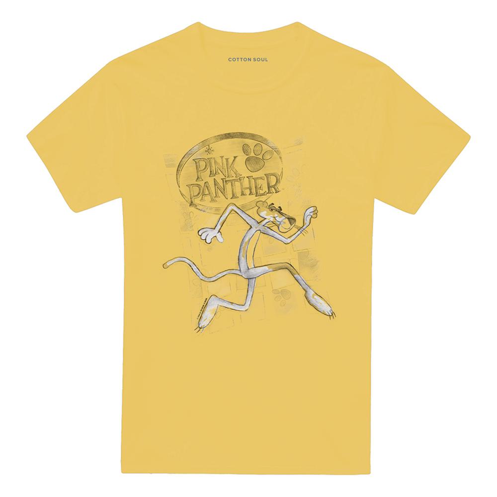 Banana Yellow - Front - Pink Panther Unisex Adult Catch Me T-Shirt