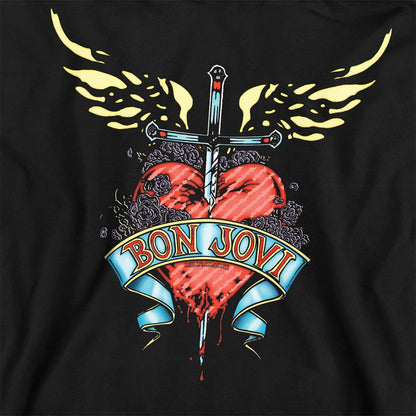 Black - Side - Bon Jovi Unisex Adult Daggered Sweatshirt