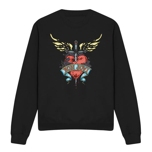 Black - Front - Bon Jovi Unisex Adult Daggered Sweatshirt