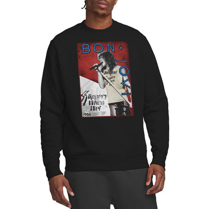 Black - Lifestyle - Bon Jovi Unisex Adult Slippery When Wet Tour 1986 Sweatshirt