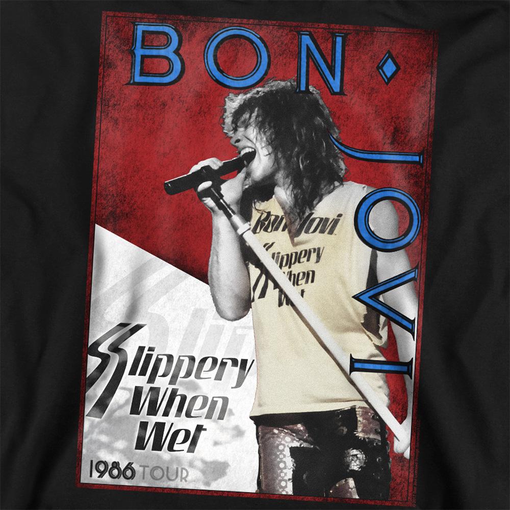 Black - Side - Bon Jovi Unisex Adult Slippery When Wet Tour 1986 Sweatshirt