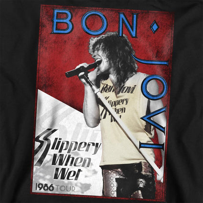 Black - Side - Bon Jovi Unisex Adult Slippery When Wet Tour 1986 Sweatshirt