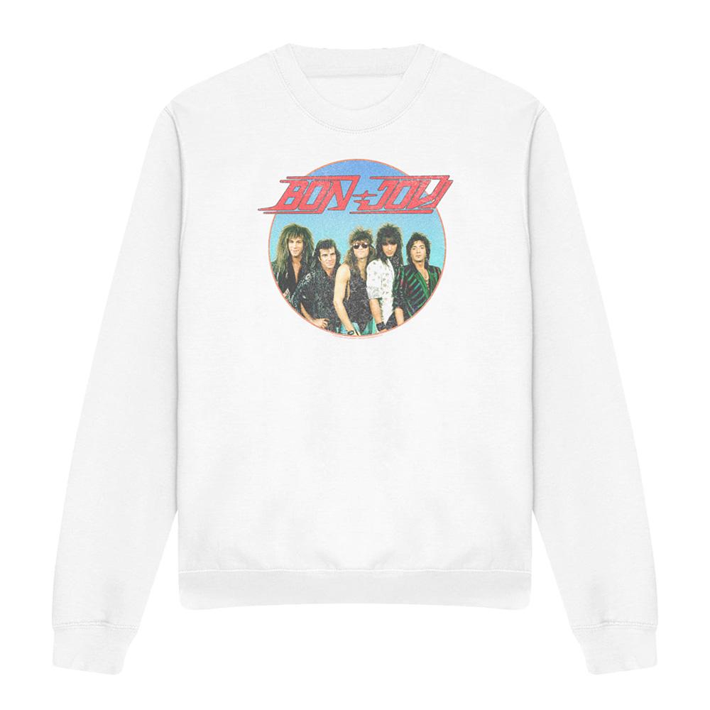 White - Front - Bon Jovi Unisex Adult Sphere Sweatshirt