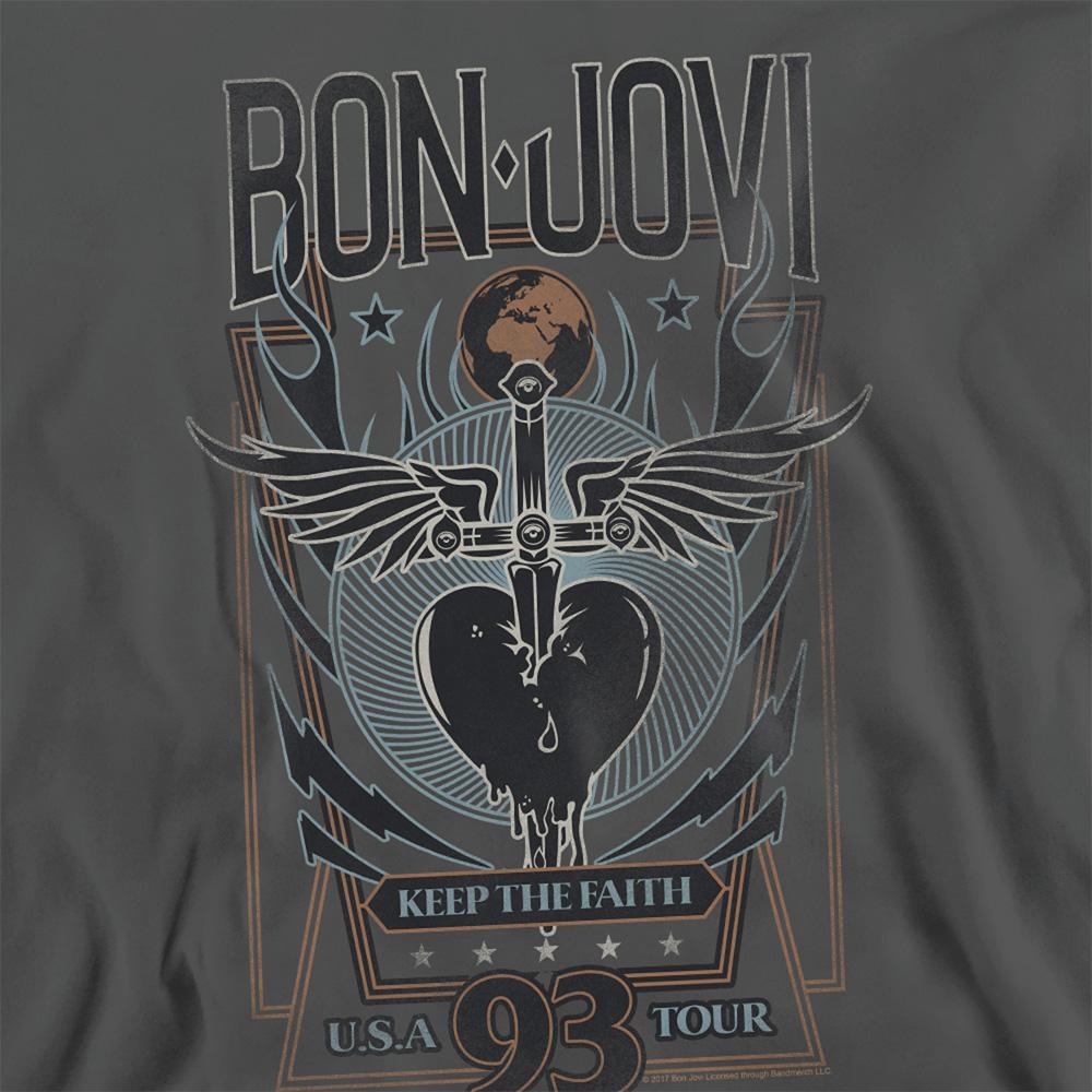 Charcoal - Side - Bon Jovi Unisex Adult Keep The Faith Sweatshirt