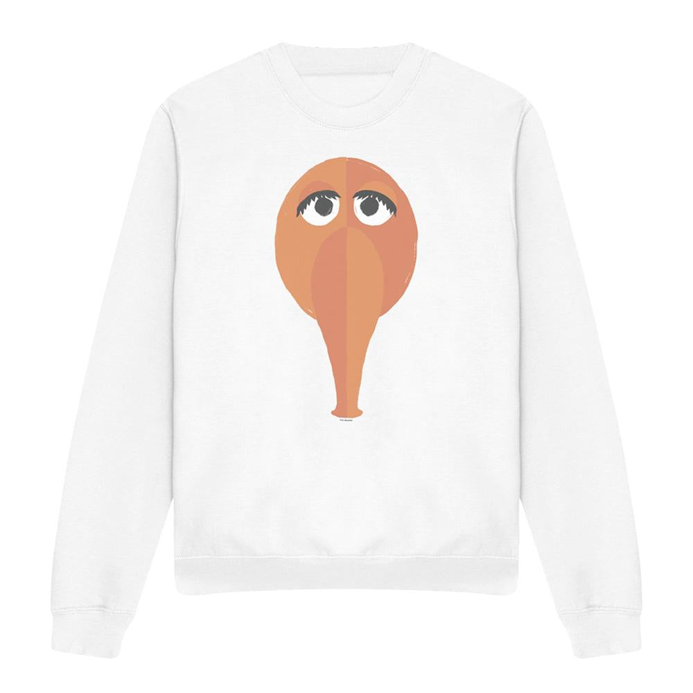 White - Front - Sesame Street Unisex Adult The Smirk Snuffy Sweatshirt