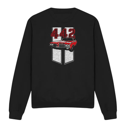 Black - Front - Oldsmobile Unisex Adult 442 Sweatshirt