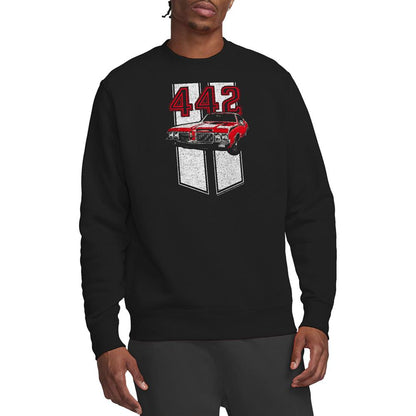 Black - Lifestyle - Oldsmobile Unisex Adult 442 Sweatshirt