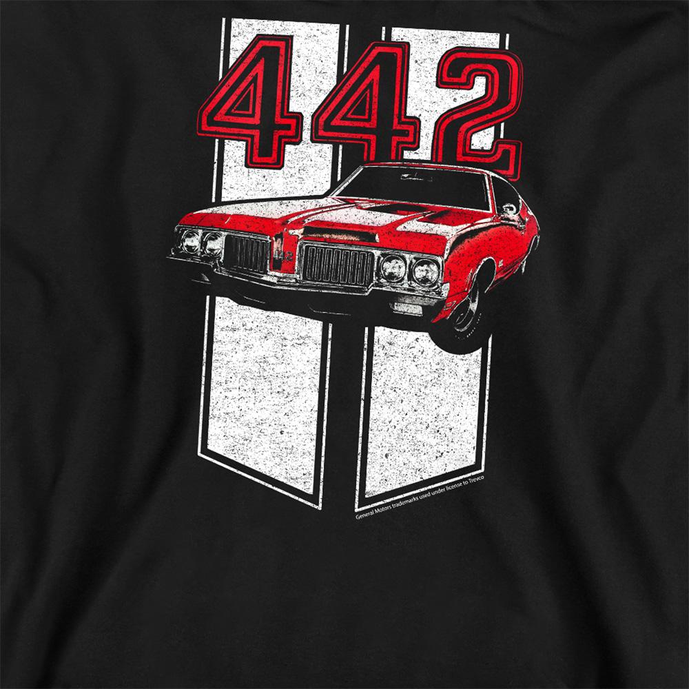 Black - Side - Oldsmobile Unisex Adult 442 Sweatshirt