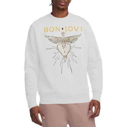 White - Lifestyle - Bon Jovi Unisex Adult Greatest Hits Sweatshirt