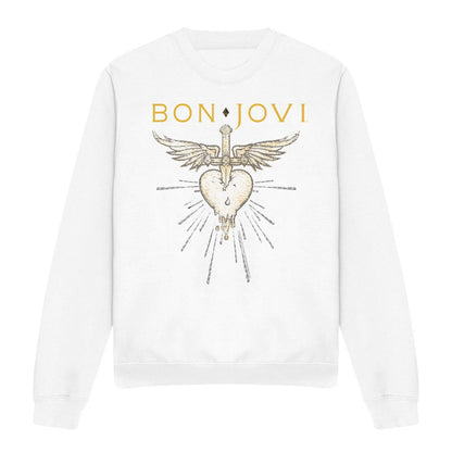 White - Front - Bon Jovi Unisex Adult Greatest Hits Sweatshirt