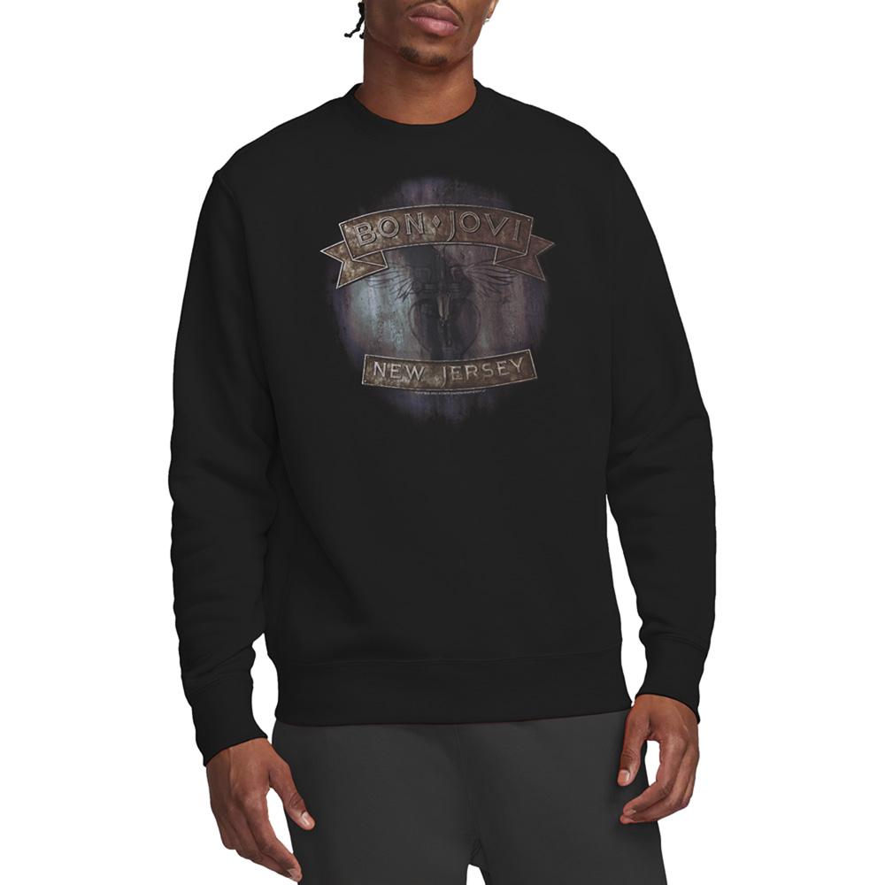 Black - Lifestyle - Bon Jovi Unisex Adult New Jersey Sweatshirt