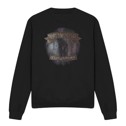 Black - Front - Bon Jovi Unisex Adult New Jersey Sweatshirt