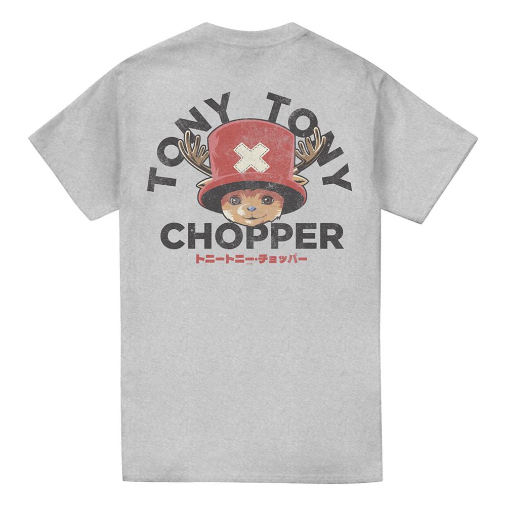 Heather Grey - Back - One Piece Unisex Adult Tony Tony Chopper Face Back Print T-Shirt