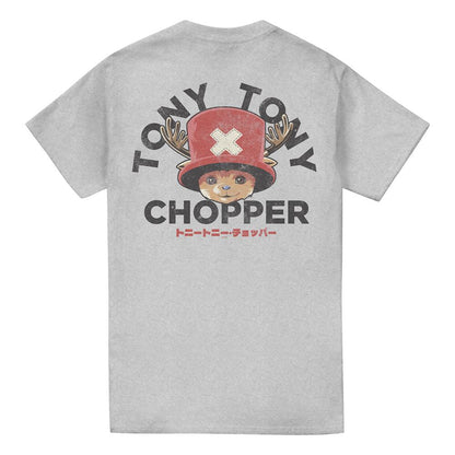 Heather Grey - Back - One Piece Unisex Adult Tony Tony Chopper Face Back Print T-Shirt