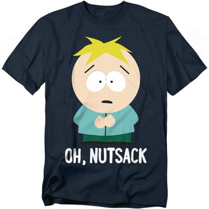 Navy - Front - South Park Unisex Adult Oh Nutsack T-Shirt