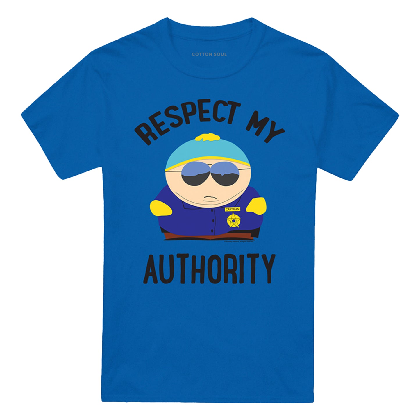 Royal Blue - Front - South Park Unisex Adult Respect My Authority T-Shirt