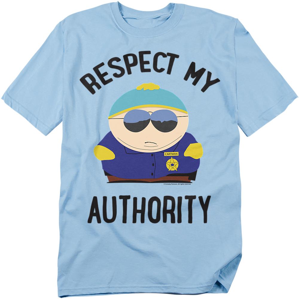 Light Blue - Front - South Park Unisex Adult Respect My Authority T-Shirt