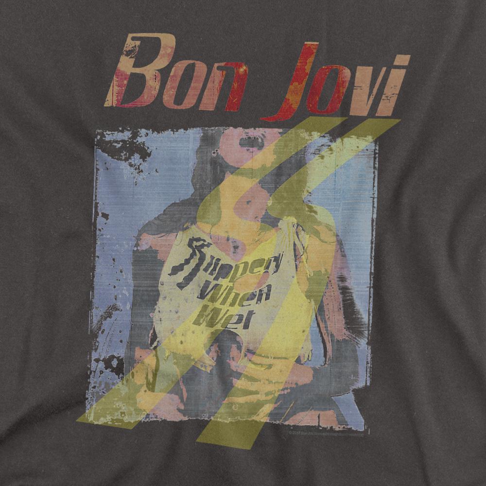 Charcoal - Side - Bon Jovi Unisex Adult Slippery When Wet T-Shirt