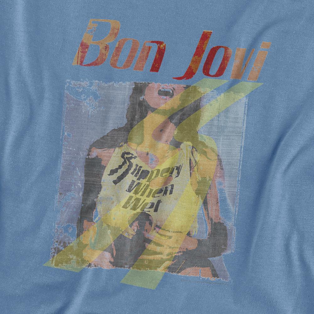 Carolina Blue - Side - Bon Jovi Unisex Adult Slippery When Wet T-Shirt