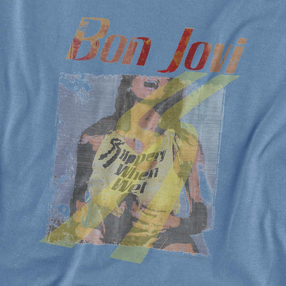 Carolina Blue - Side - Bon Jovi Unisex Adult Slippery When Wet T-Shirt