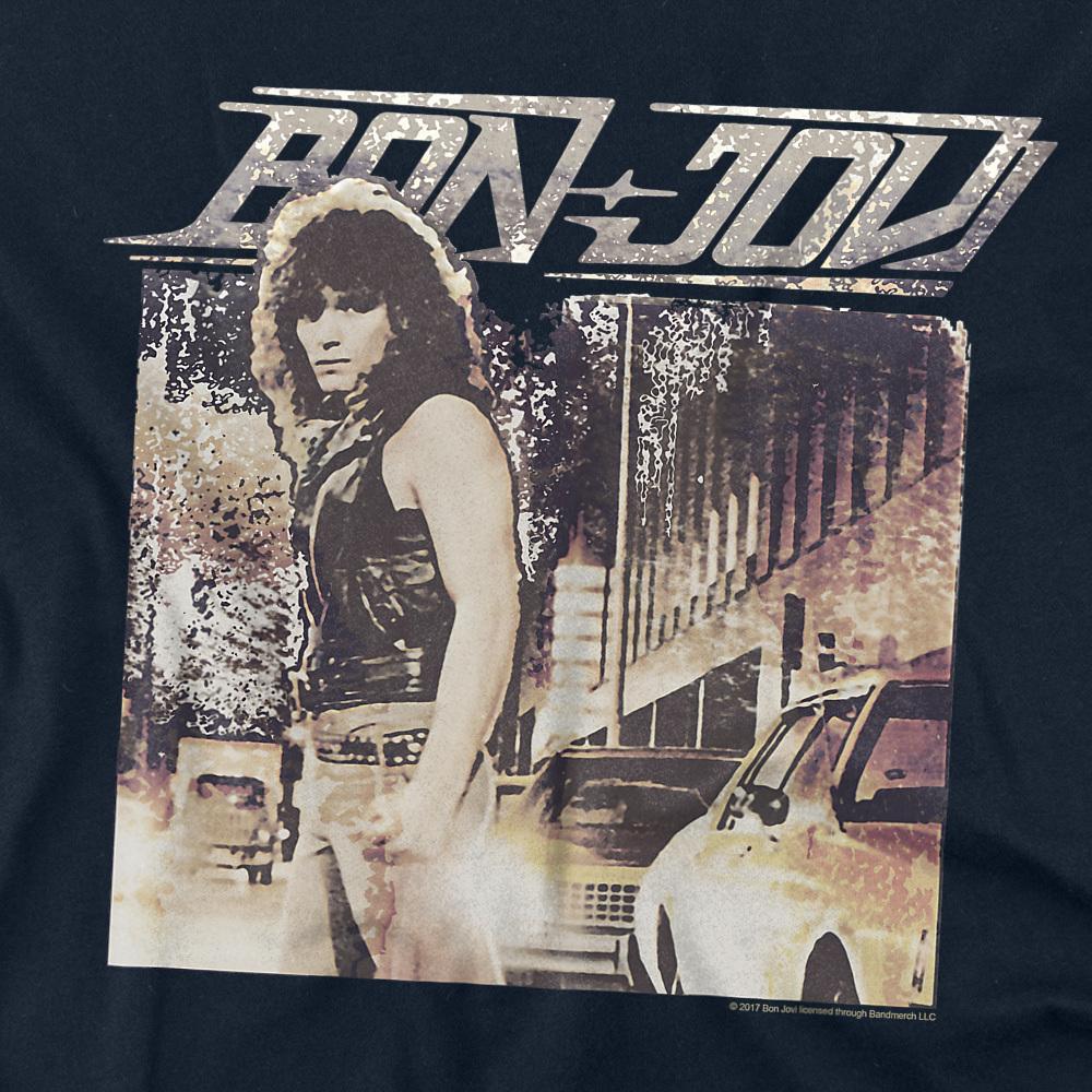 Navy - Side - Bon Jovi Unisex Adult Runaway T-Shirt
