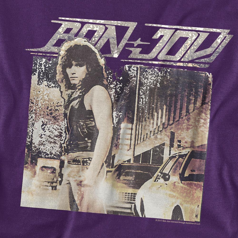 Purple - Side - Bon Jovi Unisex Adult Runaway T-Shirt