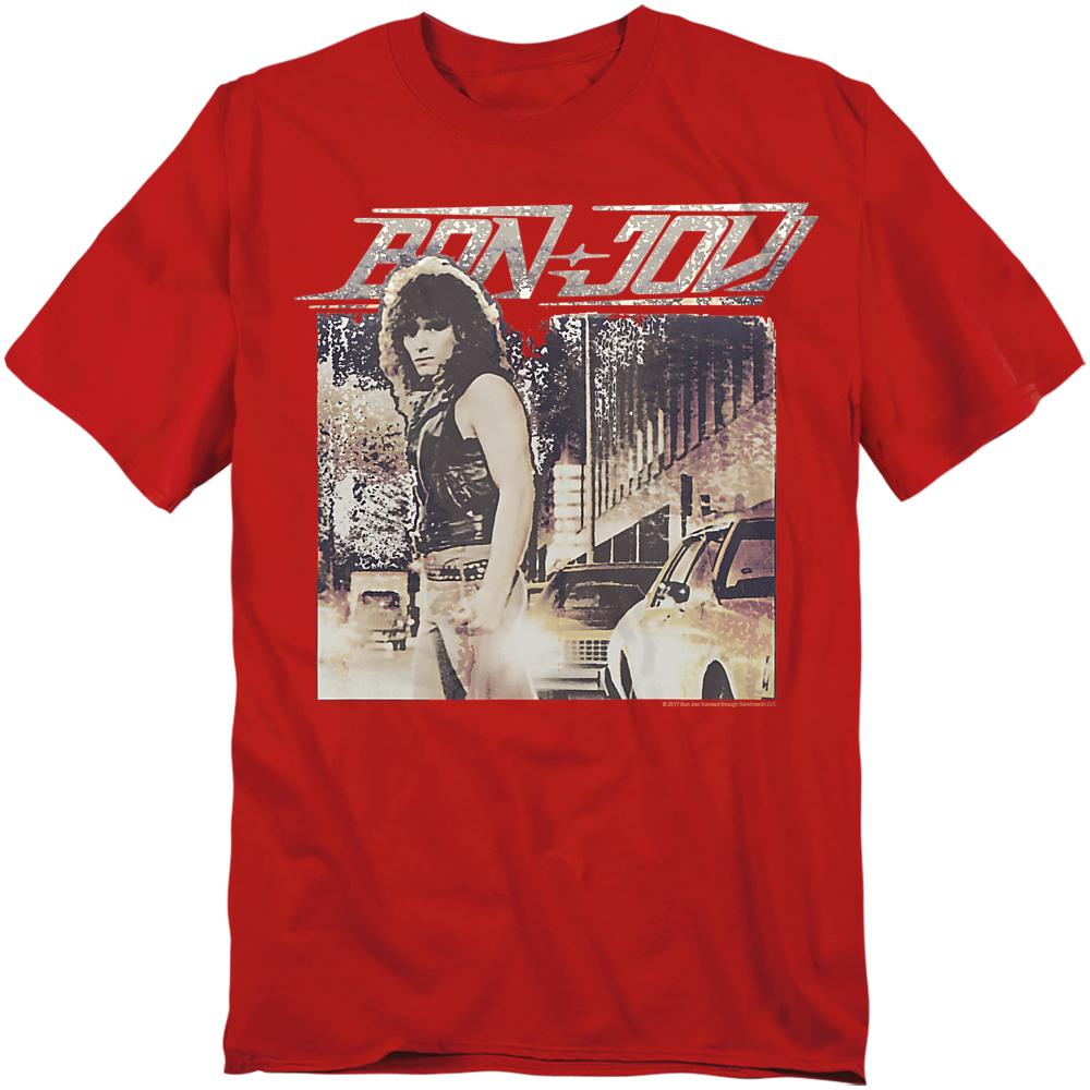 Red - Front - Bon Jovi Unisex Adult Runaway T-Shirt