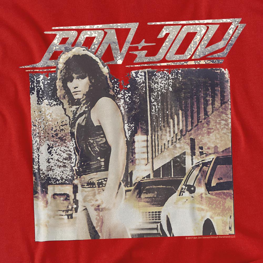 Red - Side - Bon Jovi Unisex Adult Runaway T-Shirt
