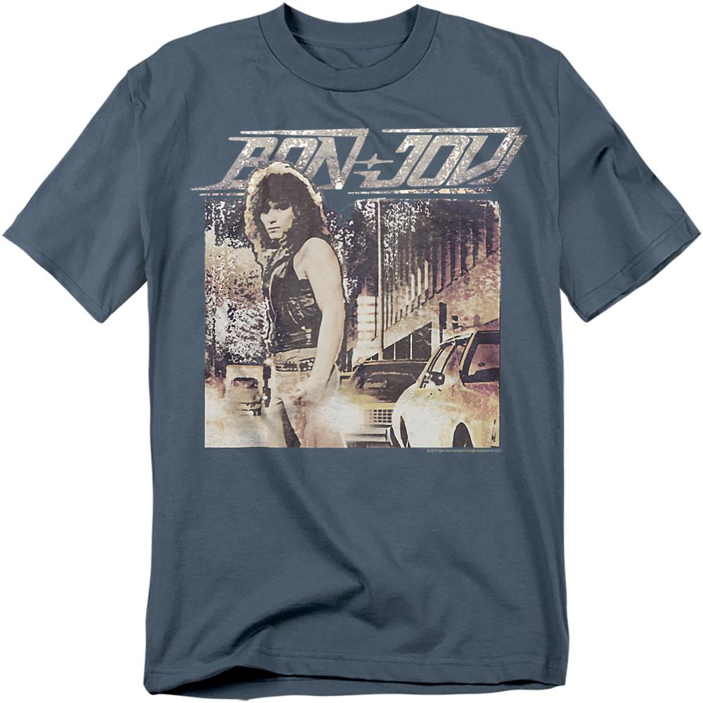 Slate - Front - Bon Jovi Unisex Adult Runaway T-Shirt