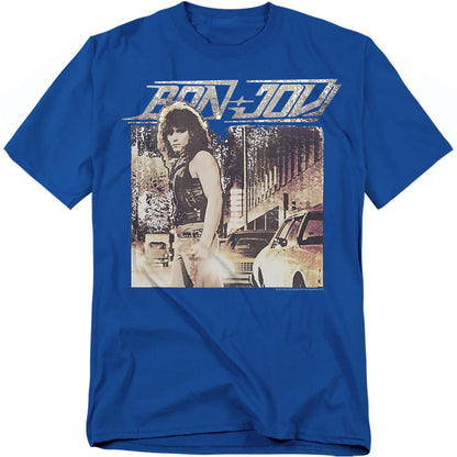 Royal Blue - Front - Bon Jovi Unisex Adult Runaway T-Shirt