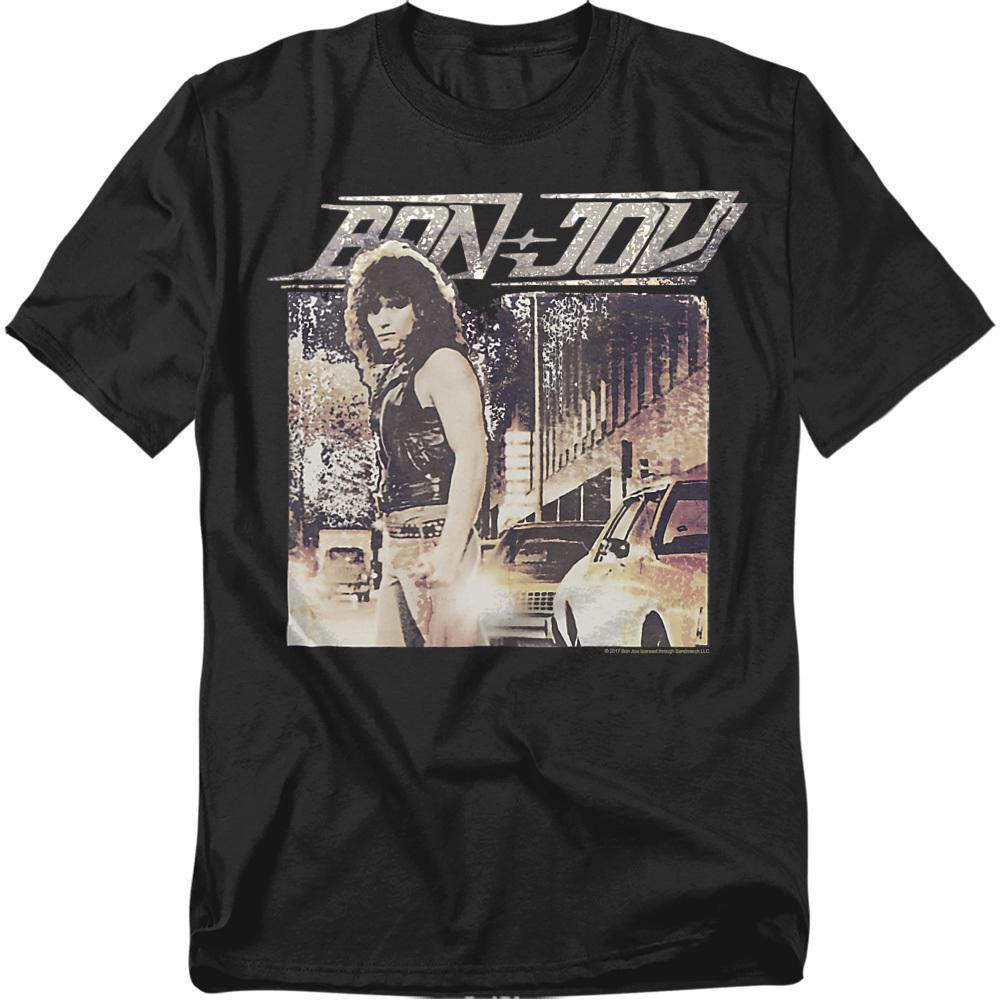 Black - Front - Bon Jovi Unisex Adult Runaway T-Shirt