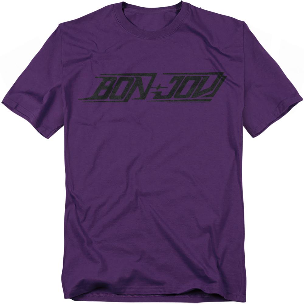 Purple - Front - Bon Jovi Unisex Adult New Logo T-Shirt