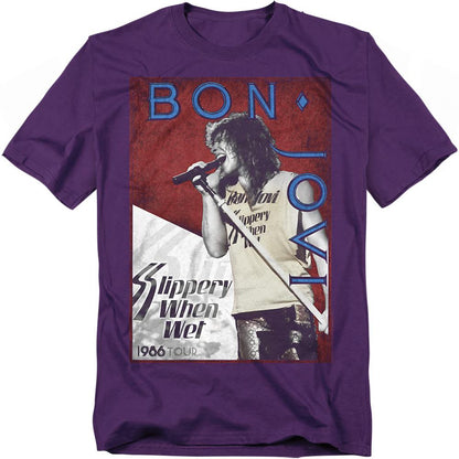 Purple - Front - Bon Jovi Unisex Adult 86 Tour T-Shirt