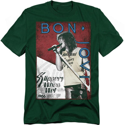 Hunter Green - Front - Bon Jovi Unisex Adult 86 Tour T-Shirt